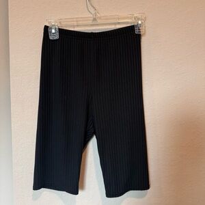 Boohoo Black Ribbed Biker Shorts